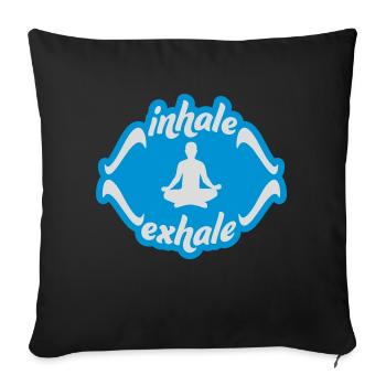 inhale exhale yoga quote - Sofa pillowcase 17,3'' x 17,3'' (45 x 45 cm) - black - Front