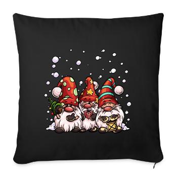 Elfes de Noël - Housse de coussin décorative 45 x 45 cm - noir - Devant
