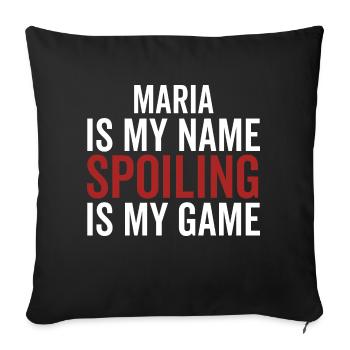 Maria ist mein Name Verderben ist mein Spiel - Sofakissenbezug 45 x 45 cm - Schwarz - Vorne