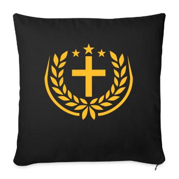 Lorbeerkranz Jesus Christus Logo - Sofakissenbezug 45 x 45 cm - Schwarz - Vorne