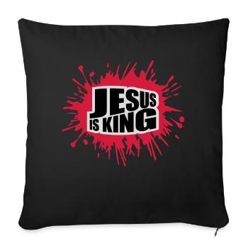 Citation de Jésus est roi - Housse de coussin décorative 45 x 45 cm - noir - Devant