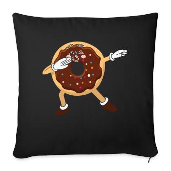 Dabbing DONUT drôle - Housse de coussin décorative 45 x 45 cm - noir - Devant