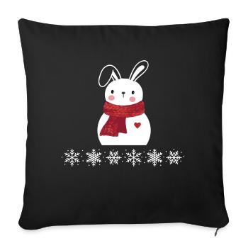 Christmas rabbit - Sofa pillowcase 17,3'' x 17,3'' (45 x 45 cm) - black - Front