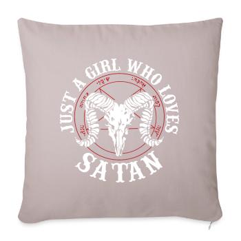 Satanism Proverbs | Satanist Horror Gifts - Sofa pillowcase 17,3'' x 17,3'' (45 x 45 cm) - light taupe - Front