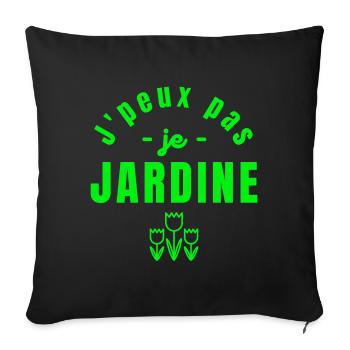 jardin, jardinage, fan de jardinage - Housse de coussin décorative 45 x 45 cm - noir - Devant