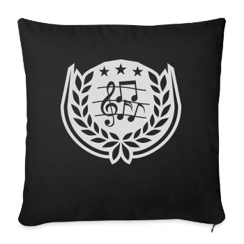 Emblem Music Sheet Music clef - Sofa pillowcase 17,3'' x 17,3'' (45 x 45 cm) - black - Front