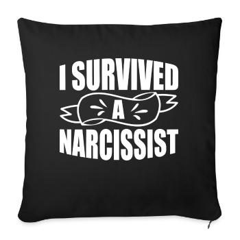 I Survived A Narcissist Divorce Women Divorcee - Sofa pillowcase 17,3'' x 17,3'' (45 x 45 cm) - black - Front