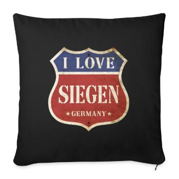 Siegen Germany City I Love Vintage Retro - Sofa pillowcase 17,3'' x 17,3'' (45 x 45 cm) - black - Front