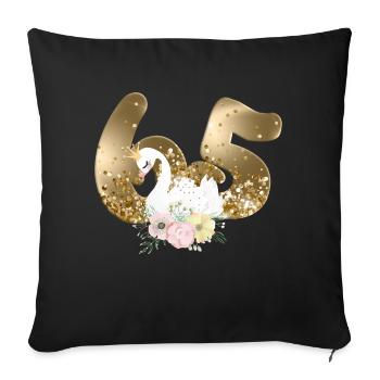 Customizable Number 65 Swan - Sofa pillowcase 17,3'' x 17,3'' (45 x 45 cm) - black - Front