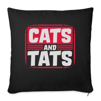 Citation de chats et de tats - Housse de coussin décorative 45 x 45 cm - noir - Devant
