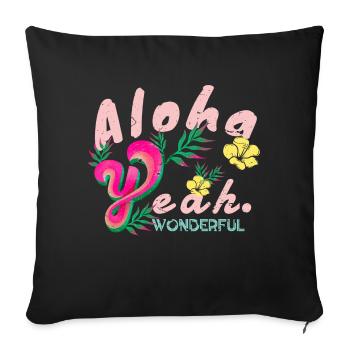 Journée à la plage - -Aloha - Housse de coussin décorative 45 x 45 cm - noir - Devant
