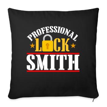 Professional locksmith - locksmith - Sofa pillowcase 17,3'' x 17,3'' (45 x 45 cm) - black - Front