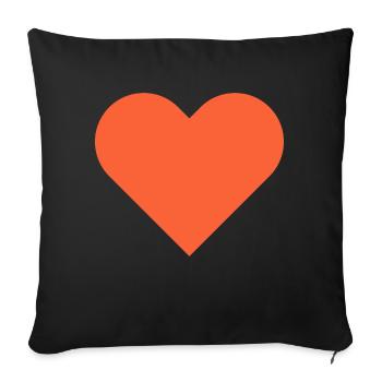 Love heart - Sofa pillowcase 17,3'' x 17,3'' (45 x 45 cm) - black - Front