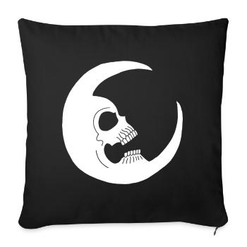 Lunar skull - Sofa pillowcase 17,3'' x 17,3'' (45 x 45 cm) - black - Front