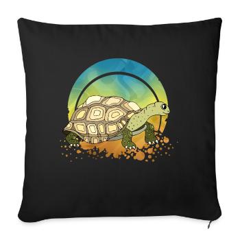 Tortue - Housse de coussin décorative 45 x 45 cm - noir - Devant