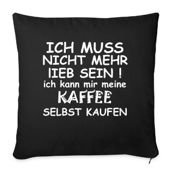 KAFFEE SELBST KAUFEN - Housse de coussin décorative 45 x 45 cm - noir - Devant