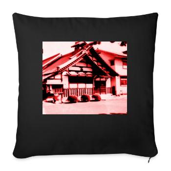 Temple in Nara, Japan. - Sofa pillowcase 17,3'' x 17,3'' (45 x 45 cm) - black - Front