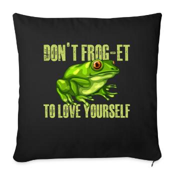 Ne pas grenouiller et s’aimer toi-même Concevoir pour une grenouille - Housse de coussin décorative 45 x 45 cm - noir - Devant