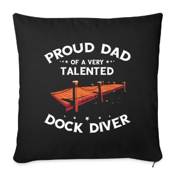 Dock Diving Design for Dog Jumping and Dock Dog - Sofa pillowcase 17,3'' x 17,3'' (45 x 45 cm) - black - Front