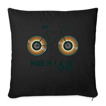 Vintage lp road bike men from 1968 - Sofa pillowcase 17,3'' x 17,3'' (45 x 45 cm) - black - Front