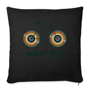 Vintage LP road bike men de 1972 - Housse de coussin décorative 45 x 45 cm - noir - Devant