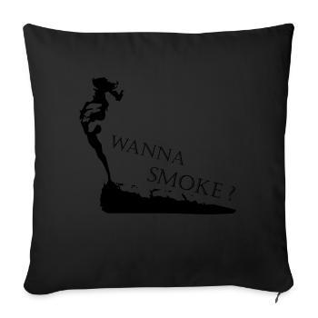 Weed smoking - lettering with picture - Sofa pillowcase 17,3'' x 17,3'' (45 x 45 cm) - black - Front