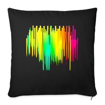 Rainbow dégradé coloré cool rétro tendance Art 2 - Housse de coussin décorative 45 x 45 cm - noir - Devant