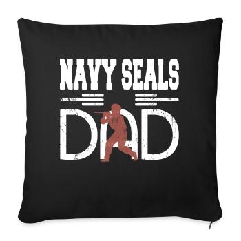 NAVY Seals DAD Retro Navy Army Father T-Shirt - Sofakissenbezug 45 x 45 cm - Schwarz - Vorne