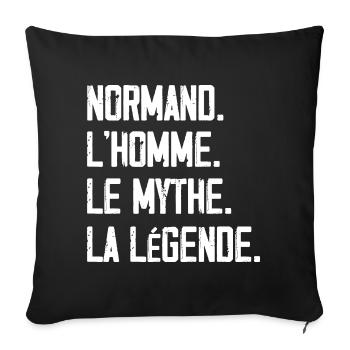 Normand l'homme le mythe la légende normandie - Housse de coussin décorative 45 x 45 cm - noir - Devant