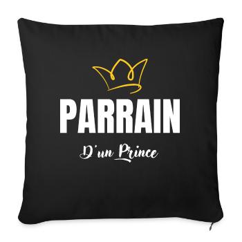 parrain d'un prince - Housse de coussin décorative 45 x 45 cm - noir - Devant