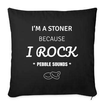 Stoner Rock Pebble Sound T-Shirt - Sofa pillowcase 17,3'' x 17,3'' (45 x 45 cm) - black - Front