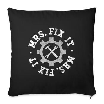 Mrs Fix It - Sofa pillowcase 17,3'' x 17,3'' (45 x 45 cm) - black - Front