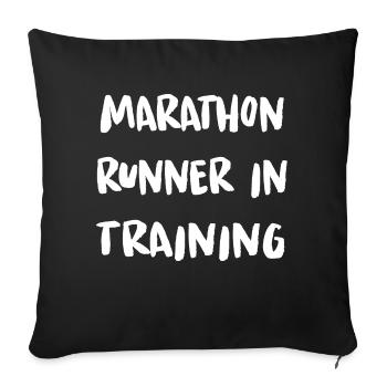 Marathon Triathlon Running Jogging Biking Cycling - Sofa pillowcase 17,3'' x 17,3'' (45 x 45 cm) - black - Front