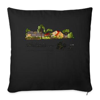 Rural landscape - Sofa pillowcase 17,3'' x 17,3'' (45 x 45 cm) - black - Front
