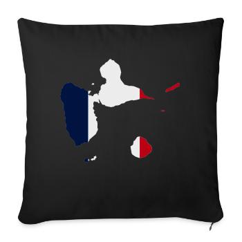 Carte de la guadeloupe - Housse de coussin décorative 45 x 45 cm - noir - Devant