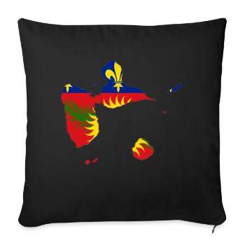 Carte de la guadeloupe - Housse de coussin décorative 45 x 45 cm - noir - Devant