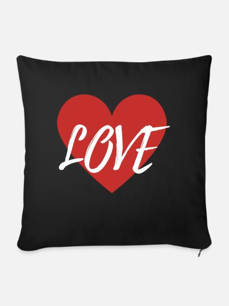 LOVE - Sofakissenbezug 45 x 45 cm - Schwarz