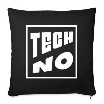 Musique techno art design pour raver, festival EDM - Housse de coussin décorative 45 x 45 cm - noir - Devant