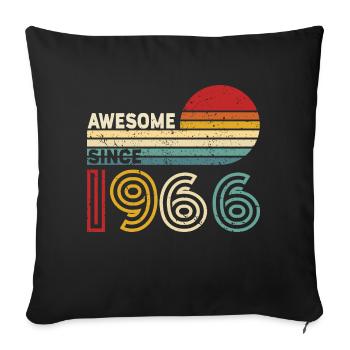 1966 Gift Birthday vintage Spruch - Sofa pillowcase 17,3'' x 17,3'' (45 x 45 cm) - black - Front