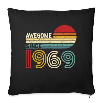 1969 Gift Birthday vintage Spruch - Sofa pillowcase 17,3'' x 17,3'' (45 x 45 cm) - black - Front