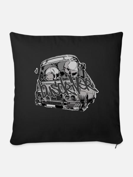 Busfahrer // Skulls // Illustration - Sofakissenbezug 45 x 45 cm - Schwarz