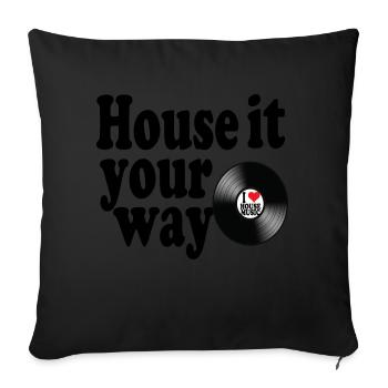 Maisonnez-le à votre façon - Housse de coussin décorative 45 x 45 cm - noir - Devant