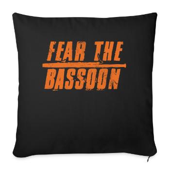 Peur du basson | Basson - Housse de coussin décorative 45 x 45 cm - noir - Devant