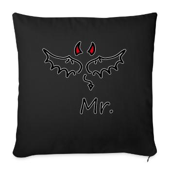 Mariage, Marié, EVJA - Housse de coussin décorative 45 x 45 cm - noir - Devant