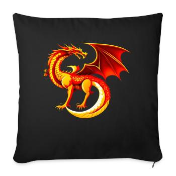 Dragon - Housse de coussin décorative 45 x 45 cm - noir - Devant