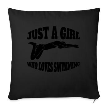Nageur Natation Nageuse Femme Club de natation - Housse de coussin décorative 45 x 45 cm - noir - Devant