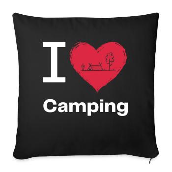 I LOVE Camping - Sofakissenbezug 45 x 45 cm - Schwarz - Vorne