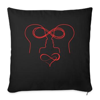Unendliche Liebe - Sofakissenbezug 45 x 45 cm - Schwarz - Vorne