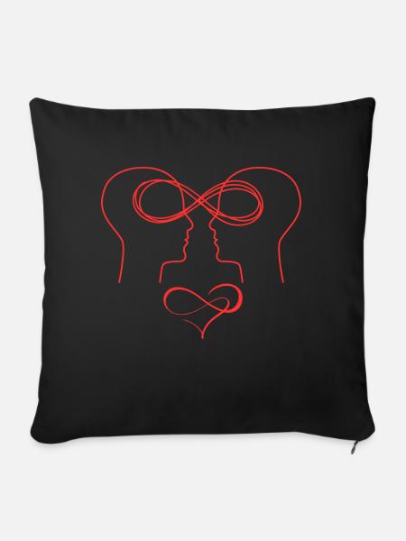 Unendliche Liebe - Sofakissenbezug 45 x 45 cm - Schwarz