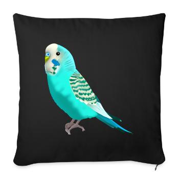 Perruche sucrée - Housse de coussin décorative 45 x 45 cm - noir - Devant